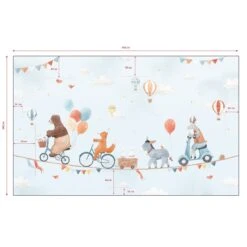 Papier Peint Panoramique Animaux Et Ballons GENTLE FRIENDS -Lilipinso Déco Soldes Boutique 27475a1f1de62b25fb411d6cea1b2c1b