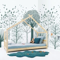 Papier Peint Intissé Forêt Bleu M. Fox (10 M) 6 Papier Peint Intissé Forêt Bleu M. Fox (10 M) -Lilipinso Déco Soldes Boutique 3 5