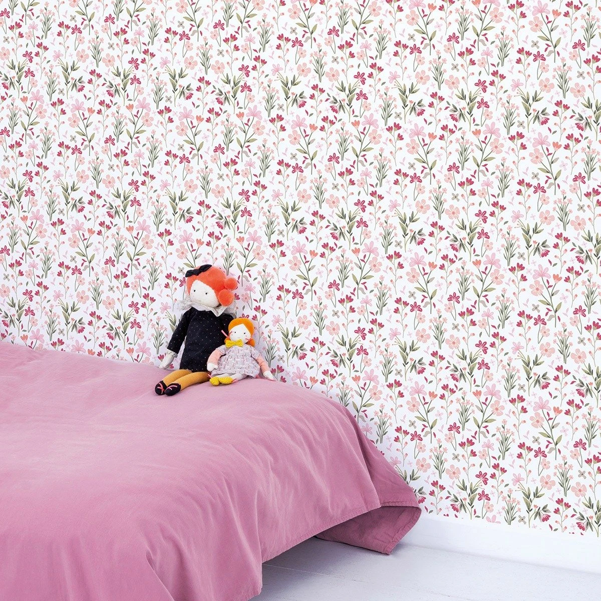 Papier Peint Enfant Motif Jardin D'été MAGENTA 2 Papier Peint Enfant Motif Jardin D'été MAGENTA – Image 2