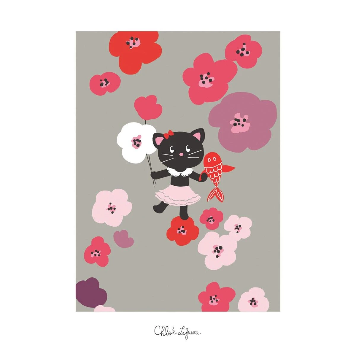 Affiche Chat Et Fleurs MILLY 1 Affiche Chat Et Fleurs MILLY