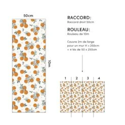 Papier Peint Enfant Motif Oranges LOUISE -Lilipinso Déco Soldes Boutique 78324e2b5a0c2cd1184dfb555d96fb07