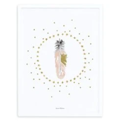 Affiche Encadrée Plume Et étoiles FLAMINGO