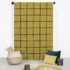 Tapis Quadrillage Moutarde - 120 X 170 Cm