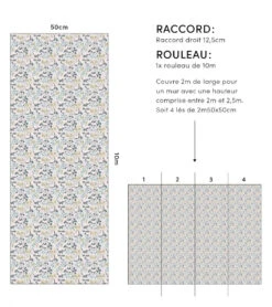 Papier Peint Adèle Lilipinso (50cm X 10m) -Lilipinso Déco Soldes Boutique adele papier peint enfant motif fleuri 3 1