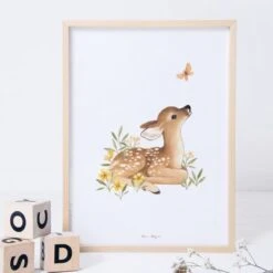 Affiche Faon Oh Deer (30 X 40 Cm) -Lilipinso Déco Soldes Boutique affiche faon oh deer 30 x 40 cm 2