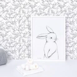 Affiche Lapin De Face (30 X 40 Cm) -Lilipinso Déco Soldes Boutique affiche lapin de face 30 x 40 cm 3
