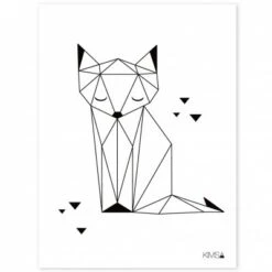 Affiche Renard Origami Play By Claudia Soria (30 X 40 Cm)