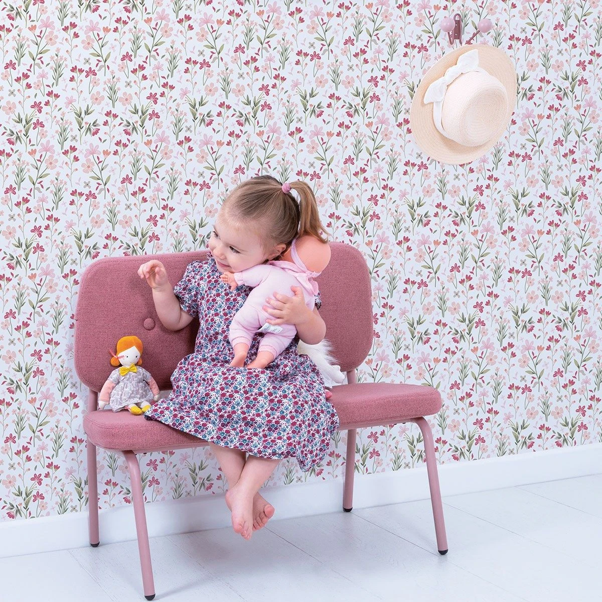 Papier Peint Enfant Motif Jardin D'été MAGENTA 4 Papier Peint Enfant Motif Jardin D'été MAGENTA – Image 4