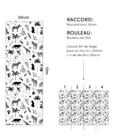 Papier Peint Black Majik Lilipinso (50cm X 10m) 14 Papier Peint Black Majik Lilipinso (50cm X 10m) -Lilipinso Déco Soldes Boutique black majik papier peint enfant motif animaux de la savane 4 1