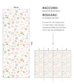 Papier Peint Bloom Lilipinso (50cm X 10m) -Lilipinso Déco Soldes Boutique bloom papier peint enfant motif fleurs 4 1