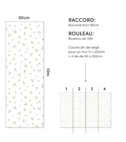 Papier Peint Braylynn Lilipinso (50cm X 10m) -Lilipinso Déco Soldes Boutique braylynn papier peint enfant motif petit fleurs 4 1
