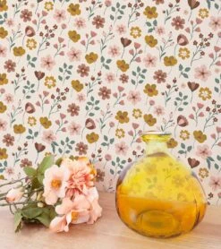 Papier Peint Capucine Lilipinso (50cm X 10m) 13 Papier Peint Capucine Lilipinso (50cm X 10m) -Lilipinso Déco Soldes Boutique capucine papier peint enfant motif fleurs sur tige 1