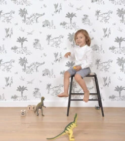 Papier Peint Dinosaurus Lilipinso (50cm X 10m) -Lilipinso Déco Soldes Boutique dinosaurus papier peint motif dinosaures 2