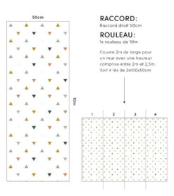 Papier Peint Enchanted Lilipinso (50cm X 10m) -Lilipinso Déco Soldes Boutique enchanted papier peint enfant motif triangles bleus vert 4 1