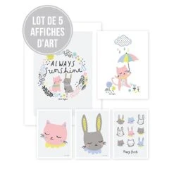 Lot D'affiches Chats HAPPY CLOUDS
