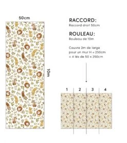Papier Peint Felidae Lilipinso (50cm X 10m) -Lilipinso Déco Soldes Boutique felidae papier peint enfant motif jungle animaux 3