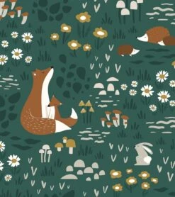 Papier Peint Forest Happiness Lilipinso (50cm X 10m) -Lilipinso Déco Soldes Boutique forest happiness papier peint enfant motif animaux de la foret 1