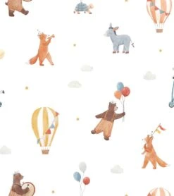 Papier Peint Gentle Friends Lilipinso 26 Papier Peint Gentle Friends Lilipinso -Lilipinso Déco Soldes Boutique gentle friends papier peint enfant motif animaux et mongolfieres 1