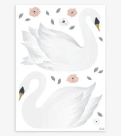 Planche De Stickers Grace Lilipinso 15 Planche De Stickers Grace Lilipinso -Lilipinso Déco Soldes Boutique grace sticker muraux cygnes blanc