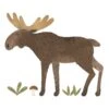 Grand Sticker Caribou En Vinyle Mat Marron