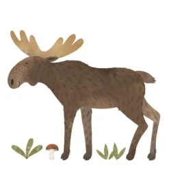 Grand Sticker Caribou En Vinyle Mat Marron