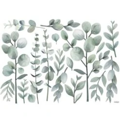 Grand Sticker Greenery Tiges Et Feuillages (90 X 64 Cm)