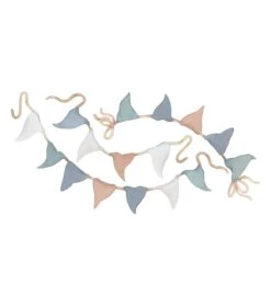 Grand Sticker Guirlande De Fanion En Vinyle Mat Bleu