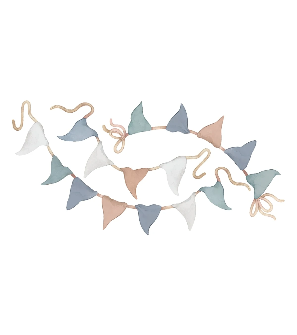 Grand Sticker Guirlande De Fanion En Vinyle Mat Bleu 1 Grand Sticker Guirlande De Fanion En Vinyle Mat Bleu