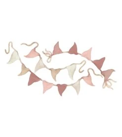 Grand Sticker Guirlande De Fanion En Vinyle Mat Rose