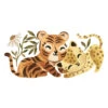 Grand Sticker Jeu Tigre Et Léopard En Vinyle Mat Multicolore