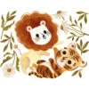 Grand Sticker Jeu Tigre Et Lion En Vinyle Mat Multicolore