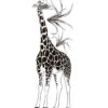 Grand Sticker La Girafe En Vinyle Mat Noir
