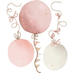 Grand Sticker Les Ballons En Vinyle Mat Rose