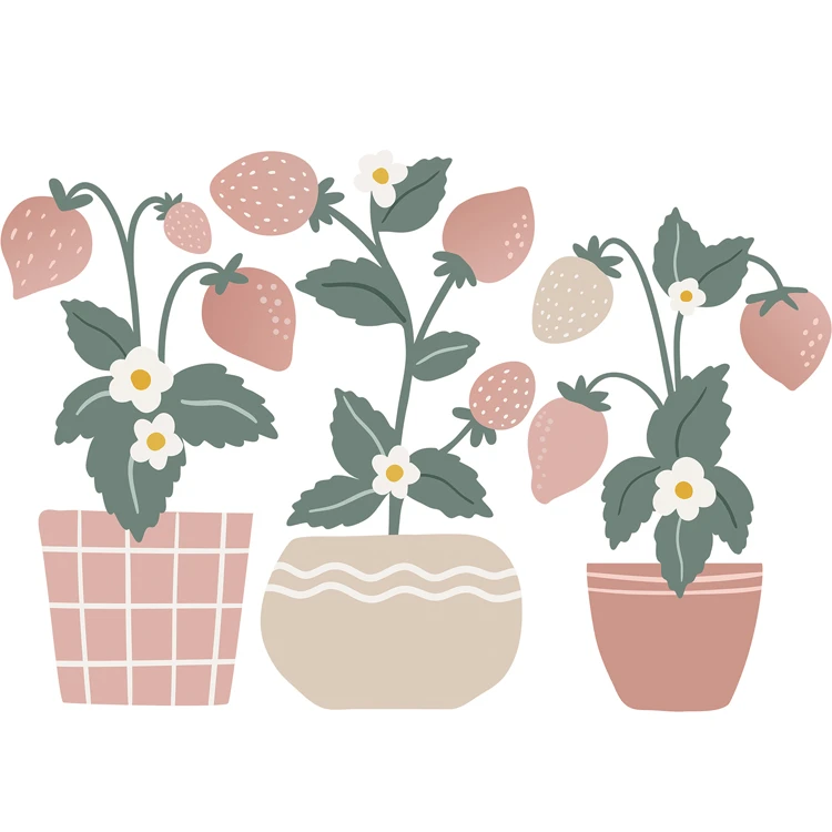 Grand Sticker Les Fraisiers En Vinyle Mat Rose 1 Grand Sticker Les Fraisiers En Vinyle Mat Rose