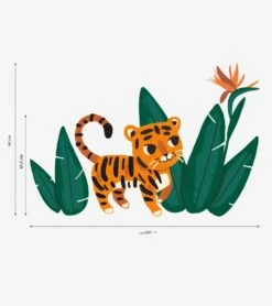 Grand Sticker Jungle Night Lilipinso -Lilipinso Déco Soldes Boutique jungle night grands stickers tigre et feuillage de la jungle 2 1