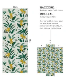Papier Peint Jungle Night Lilipinso (50cm X 10m) 18 Papier Peint Jungle Night Lilipinso (50cm X 10m) -Lilipinso Déco Soldes Boutique jungle night papier peint enfant motif guepards 3