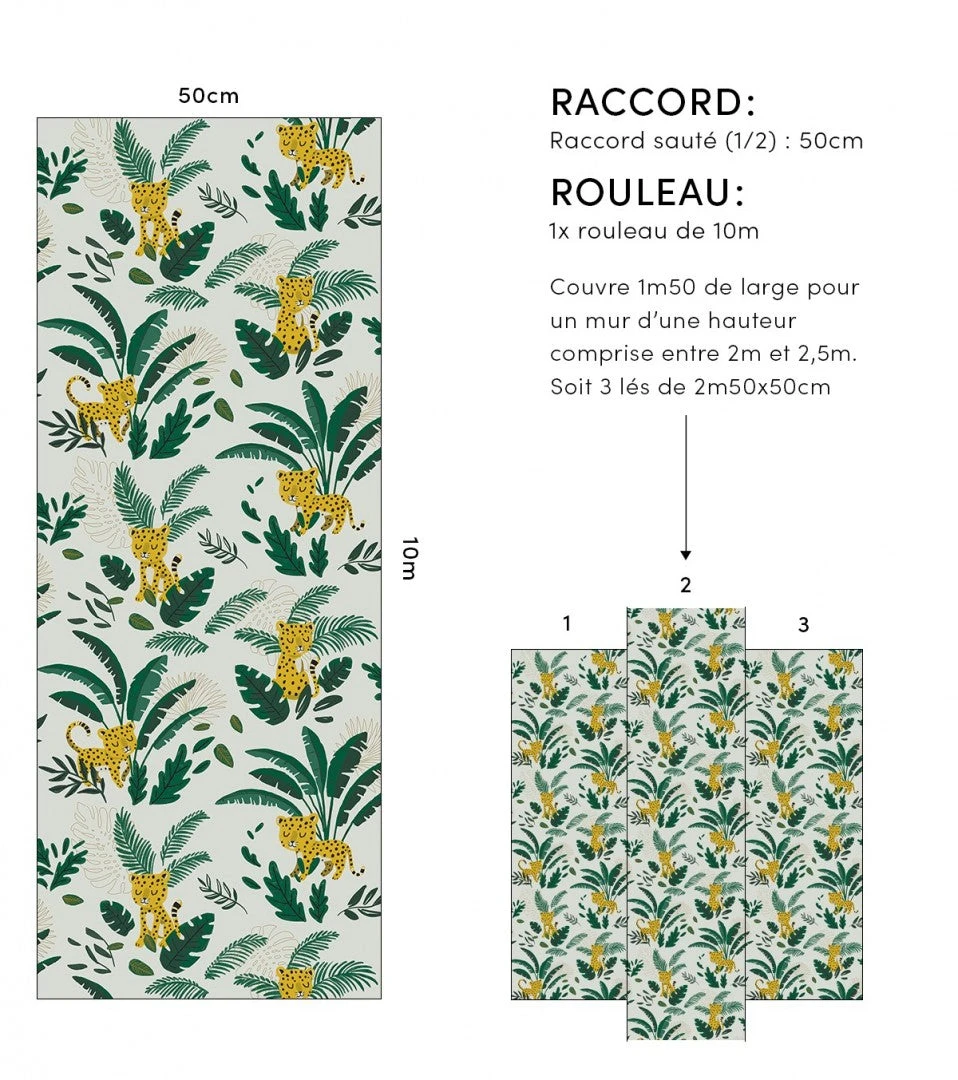 Papier Peint Jungle Night Lilipinso (50cm X 10m) 9 Papier Peint Jungle Night Lilipinso (50cm X 10m) – Image 9