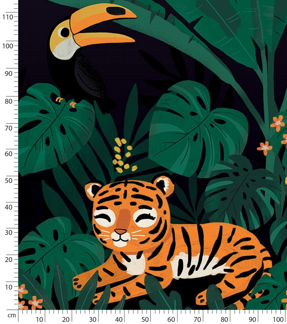 Papier Peint Jungle Night Lilipinso (50cm X 10m) 3 Papier Peint Jungle Night Lilipinso (50cm X 10m) – Image 3