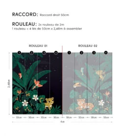 Papier Peint Jungle Night Lilipinso (50cm X 10m) 14 Papier Peint Jungle Night Lilipinso (50cm X 10m) -Lilipinso Déco Soldes Boutique jungle night papier peint panoramique animaux de la jungle 4