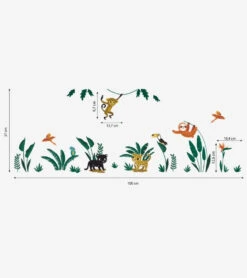 Planche De Stickers Jungle Night Lilipinso -Lilipinso Déco Soldes Boutique jungle night stickers muraux animaux de la jungle 2