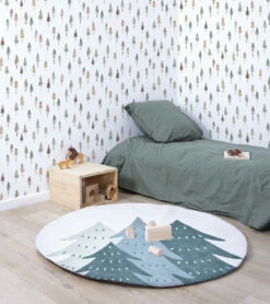 Papier Peint Kharu Lilipinso (200 X 248cm) -Lilipinso Déco Soldes Boutique kharu papier peint enfant motif foret de sapin 1