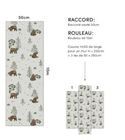 Papier Peint Kharu Lilipinso (200 X 248cm) -Lilipinso Déco Soldes Boutique kharu papier peint enfant motif ours et montagne 4 1