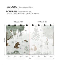 Papier Peint Kharu Forêt Et Ours Lilipinso (400 X 248cm) -Lilipinso Déco Soldes Boutique kharu papier peint panoramique foret et animaux 3