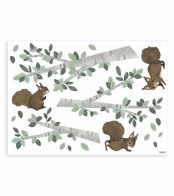 Planche De Stickers Kharu Animaux Lilipinso -Lilipinso Déco Soldes Boutique kharu stickers muraux ecureuils et branches