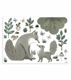 Planche De Stickers Kharu Animaux Lilipinso -Lilipinso Déco Soldes Boutique kharu stickers muraux la famille renard