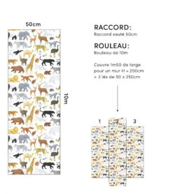 Papier Peint Living Earth Motif Animaux Lilipinso (50cm X 10m) -Lilipinso Déco Soldes Boutique living earth papier peint enfant motif animaux 3 1