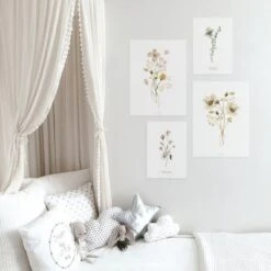 Lot De 4 Affiches Botanical Flowers -Lilipinso Déco Soldes Boutique lot de 4 affiches botanical flowers 5
