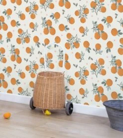 Papier Peint Louise Lilipinso (400 X 248cm) -Lilipinso Déco Soldes Boutique louise papier peint enfant motif oranges 1