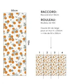 Papier Peint Louise Lilipinso (400 X 248cm) -Lilipinso Déco Soldes Boutique louise papier peint enfant motif oranges 2