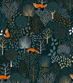 Papier Peint Mr Fox Lilipinso (50cm X 10m) -Lilipinso Déco Soldes Boutique m fox papier peint enfant motifs foret et renard